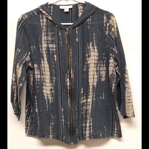 Coldwater Creek full zip hooded shirt